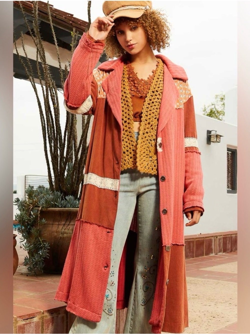 POL Long Mixed Fabric Detailed Jacket/Coat- NEW